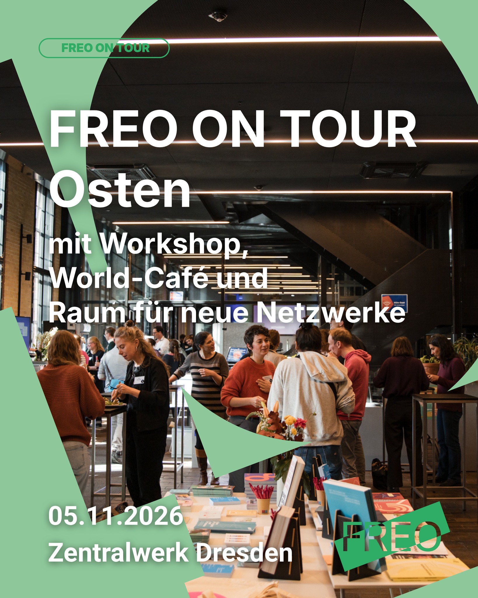 Wir begeben uns auf Tour - erster Halt: Dresden!
Am 5. November findet das Austauschtreffen Freie Musikszene Ost statt, zu dem wir euch herzlich einladen!

Programm:
🤝 Politische Kommunikation, Netzwerkarbeit und kulturpolitischer Interessenvertretung mit Sebastian Haas
🌎Worldcafé: „Freie Musikszene unter Druck – wie sichern wir gemeinsam ihre Zukunft?“

Mit dabei sein können Mitglieder, Vertreterinnen aus Kulturpolitik und Verwaltung, Förderinstitutionen, Netzwerke und alle Interessierten, die FREO kennenlernen möchten.

Meldet euch jetzt kostenlos unter www.freo-forum.de an. 
Wir freuen uns auf euch!