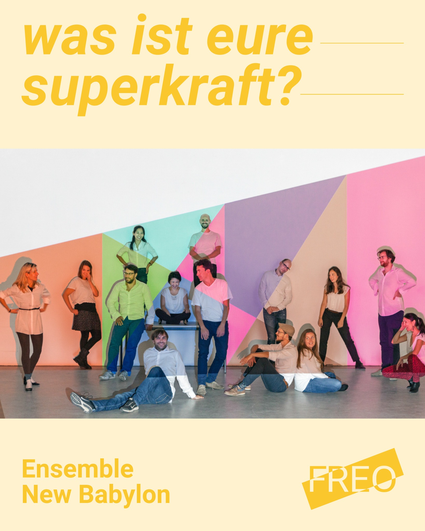 Unsere FREO-Mitglieder: Ensemble New Babylon
Das Ensemble ist nach der Idee benannt, Menschen verschiedener Hintergründe zusammenzubringen und setzt auf den kulturellen Austausch mit anderen Ländern. Das Bremer Ensemble hat mittlerweile über 100 Uraufführungen gespielt und bei Festivals in Europa, Korea und Südamerika gastiert.
➡️ FREO e.V. setzt sich für freie Ensembles und Orchester wie dieses ein. Ihr arbeitet selbst in einem freien Ensemble oder Orchester? Dann lasst uns ins Gespräch kommen.