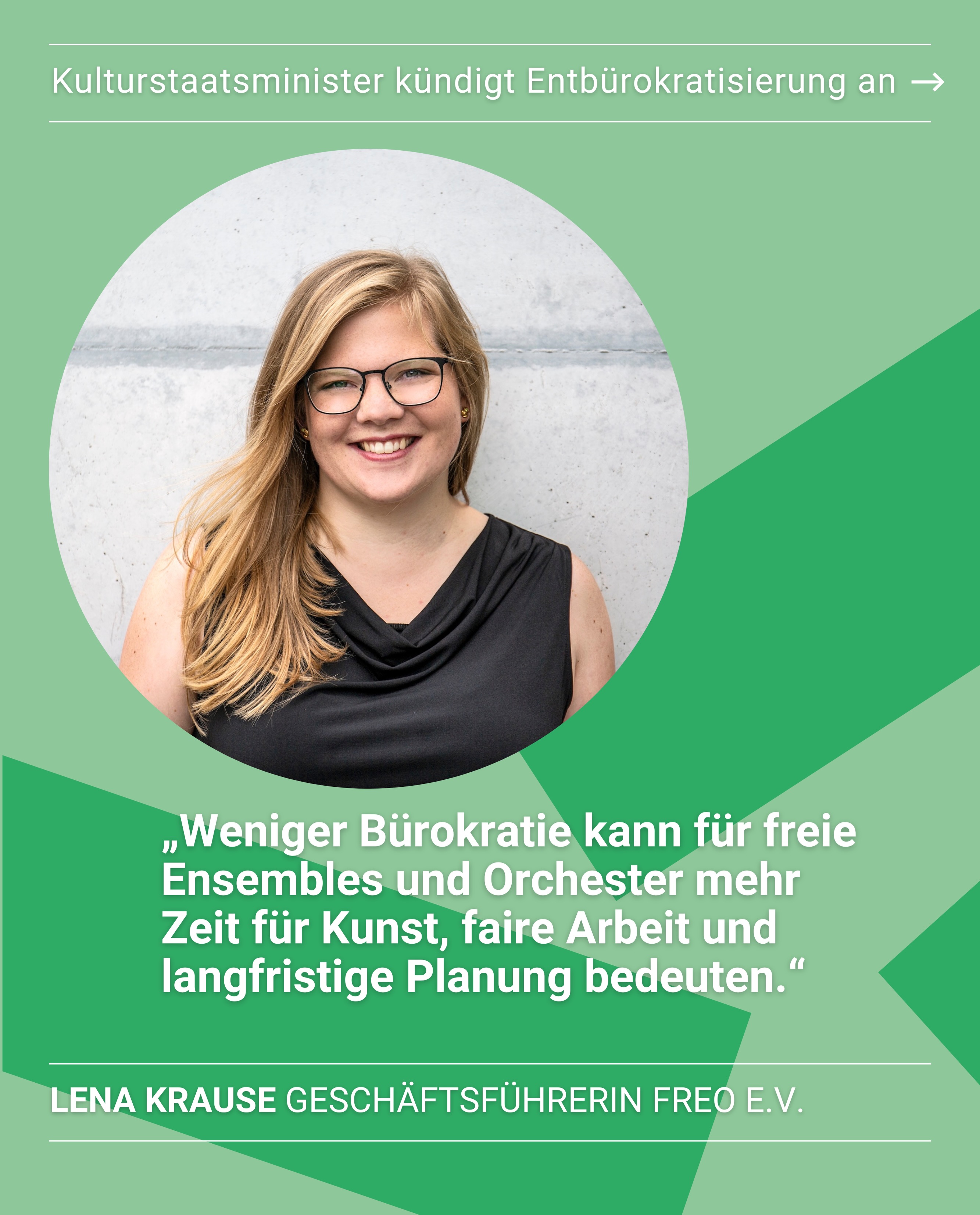 Weniger Bürokratie, mehr Raum für Musik! 

Die angekündigte Initiative für Kultur und Medien greift wichtige Forderungen auf: längere Fristen zur Mittelverwendung, Bagatellgrenzen bei Rückforderungen, weniger Dokumentationspflichten und digitale Förderverfahren.

Für freie Ensembles und Orchester können daraus spürbare Entlastungen im Förderalltag entstehen. Entscheidend ist jetzt, dass die Maßnahmen verbindlich, praxistauglich und nicht nur auf Bundesebene umgesetzt werden.

Viele dieser Punkte haben wir in unserer Stellungnahme zur Entbürokratisierung formuliert. Auch der Deutsche Kulturrat fordert einen grundlegenden Wechsel hin zu mehr Vertrauen und weniger kleinteiliger Kontrolle.

Unser Positionspapier findet ihr über den Link in der Bio.

#Entbürokratisierung #Kulturförderung #FreieEnsembles #FreieOrchester #kulturpolitik